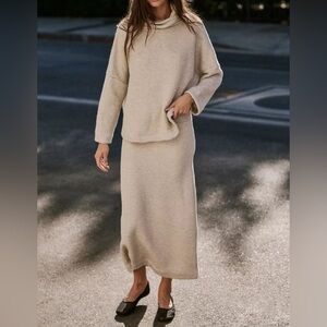 Free People Cream Skirt Set